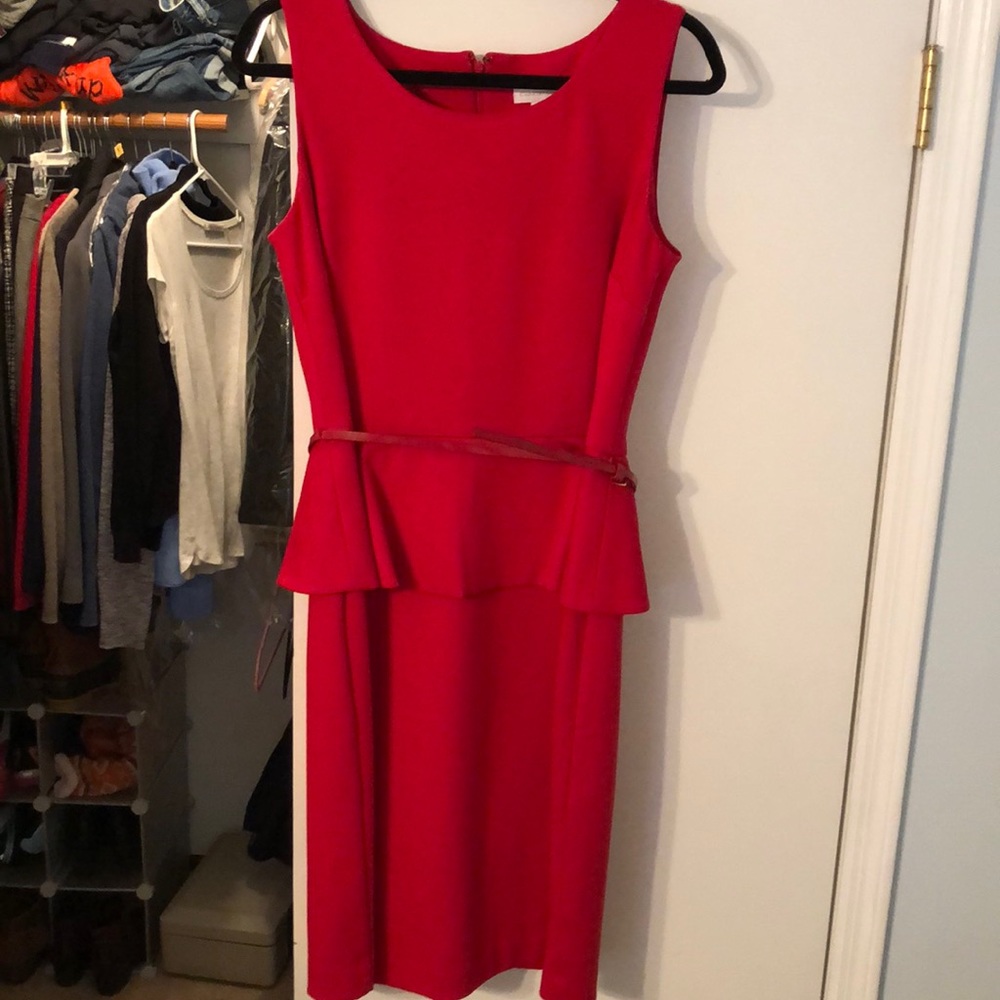 Red peplum dress